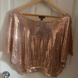 VENUS Women's Shimmering Sequin Blouse - Rose Gold
